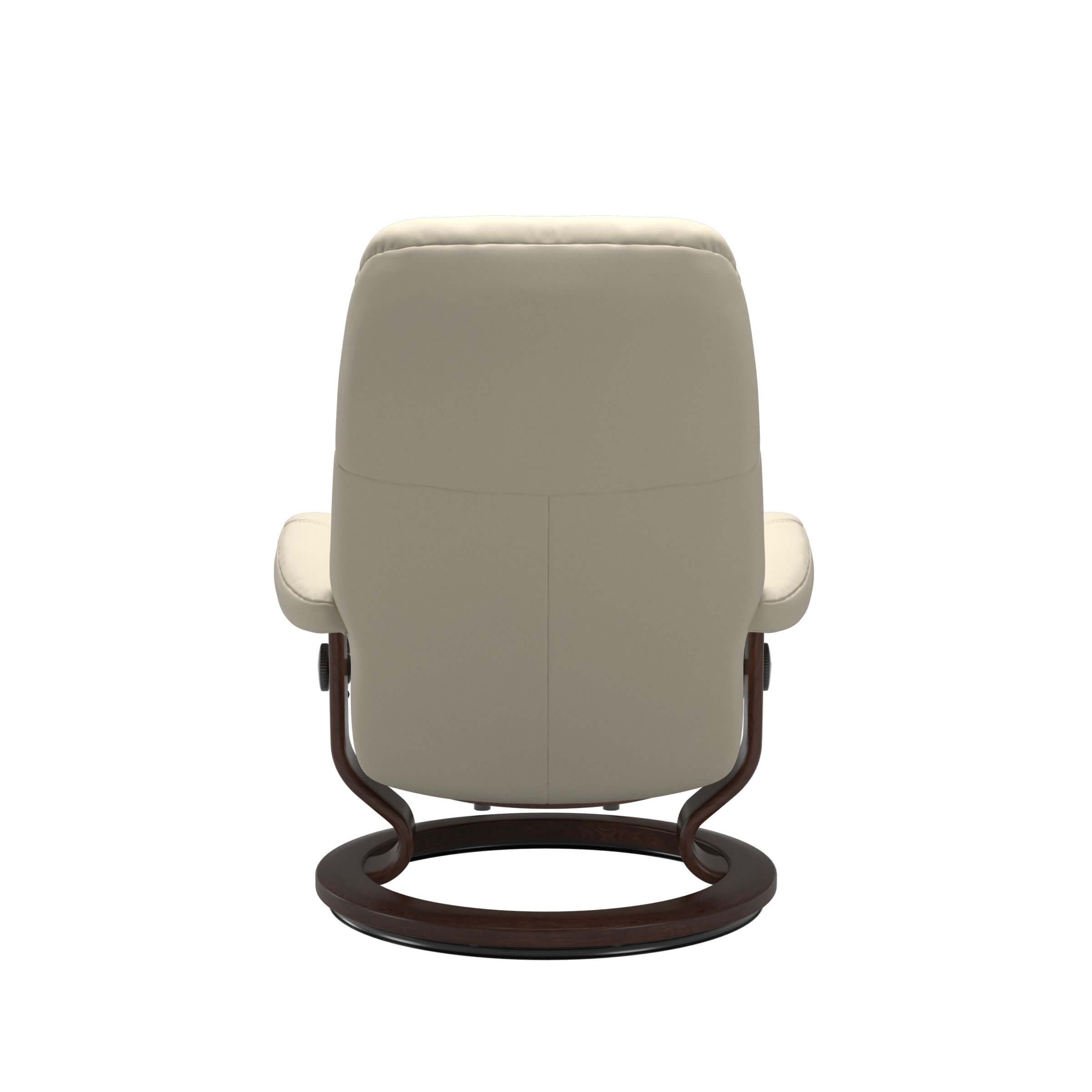 Rückansicht von Stressless Sessel Consul mit Classic Gestell, Bezug Leder Batick cream, Holz braun gebeizt