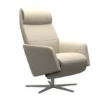Stressless Sessel Scott mit Sirius Sterngestell in chrom, bezogen in Echtleder Cream, mit motorischer Funktion