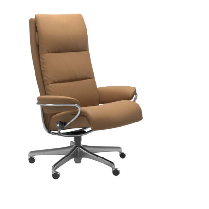 Stressless Tokyo Home Office Bürostuhl in Leder Paloma Taupe mit hohem Rücken
