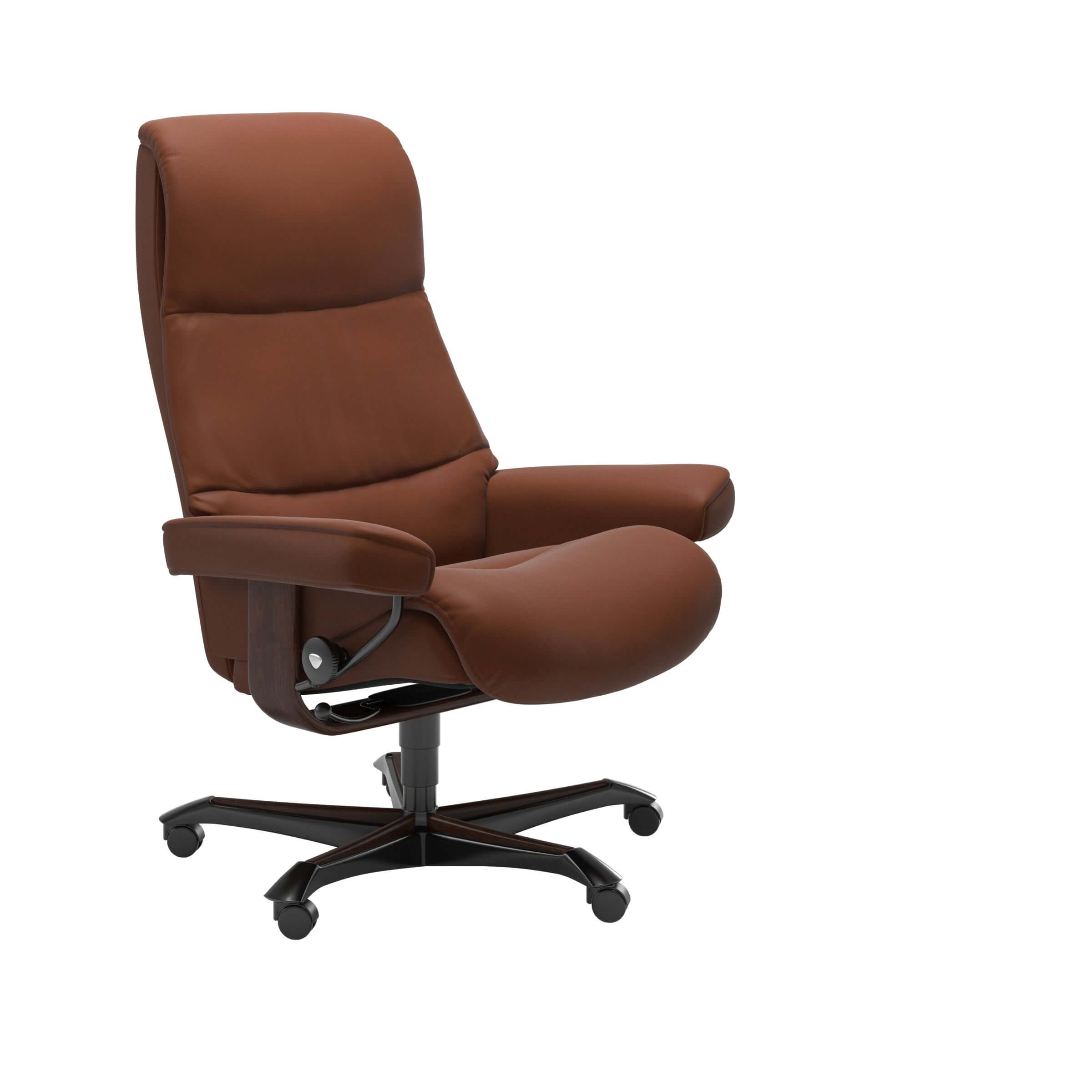 Stressless Home Office Bürostuhl mit Holzelementen in Braun und Echtlederbezug Paloma Copper