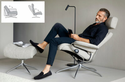 Stressless Sessel Tokyo mit Stoffbezug, Grafik zum Balance Adapt von Stressless